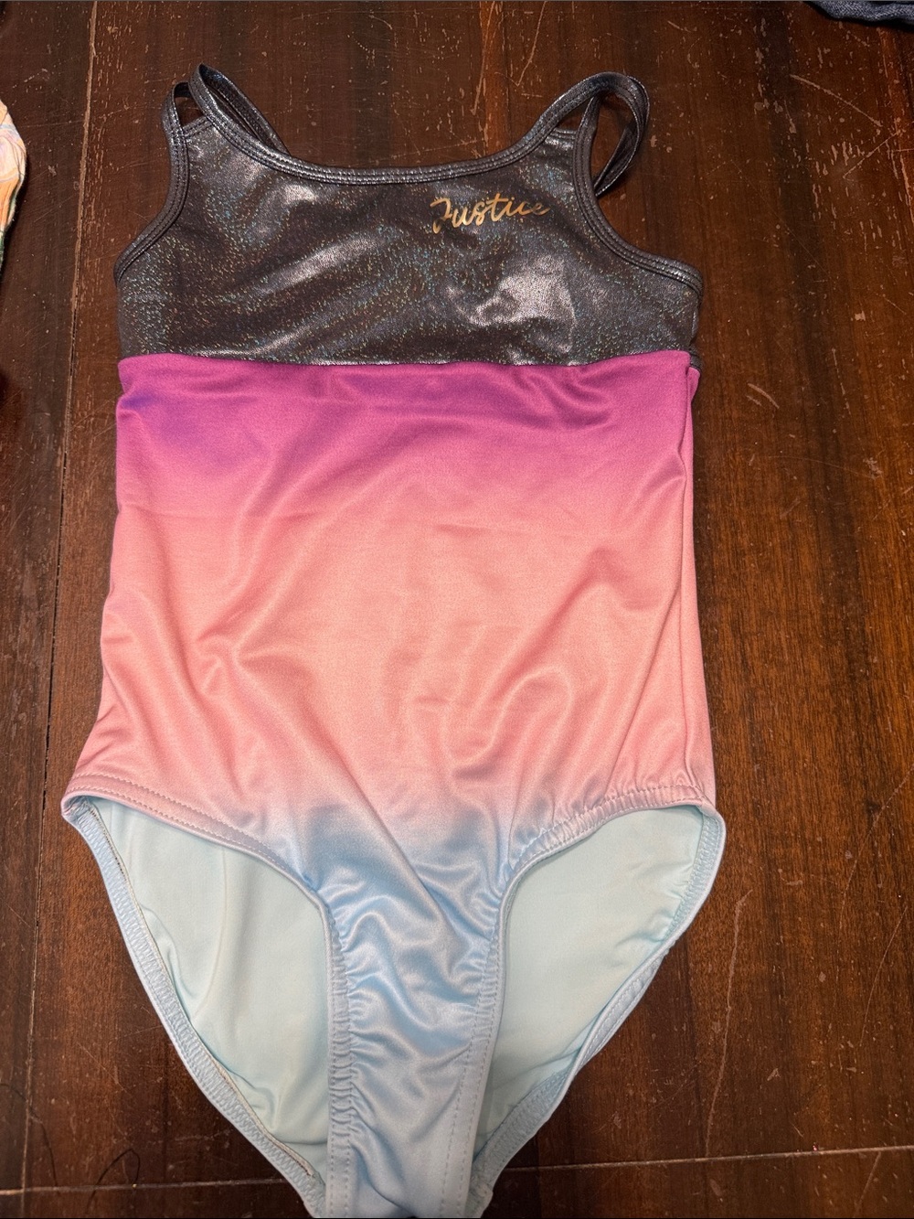 Justice Ombre Girls Leotard Swimsuit - Pink Purple Blue